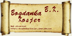 Bogdanka Kosjer vizit kartica